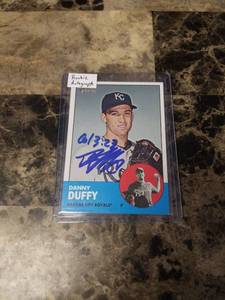 lot 786 image: 2012 Topps Heritage Autographed Danny Duffy Kansas City Royals Rookie Baseball Card