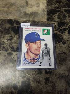 lot 787 image: 1954 Topps Autographed Forrest Jacobs Philadelphia Athletics Baseball Card