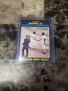 lot 792 image: 1971 Topps 1970 World Series Game 3 F. Robinson Baseball Card