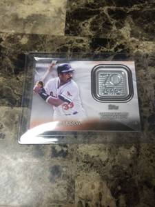 lot 819 image: 2021 Topps 70th Anniversary Logo Patch Eddie Murray Baltimore Orioles Card