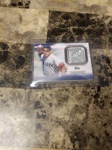 lot 821 image: 2021 Topps 70th Anniversary Logo Patch Yogi Berra New York Yankees Card