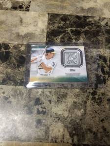 lot 822 image: 2021 Topps 70th Anniversary Logo Patch Mark McGwire Oakland Athletics Baseball Card