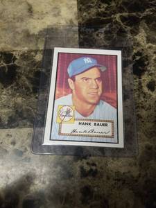 lot 825 image: 1952 Topps Reprint Series Hank Bauer New York Yankees Baseball Card