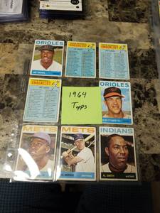 lot 848 image: 8pk 1964 Topps Baseball Cards