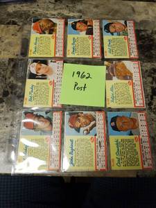 lot 849 image: 8pk 1962 Post Baseball Cards