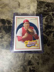 lot 858 image: 1992 Upper Deck Baseball Heroes Johnny Bench Cincinnati Reds Baseball Card