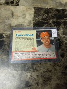 lot 862 image: 1962 Post Robin Roberts Philadelphia Phillies Baseball Card