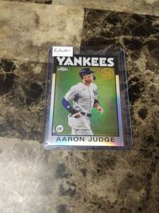 lot 869 image: 2021 Topps Chrome Refractor Aaron Judge New York Yankees Baseball Card