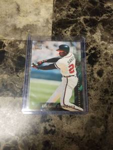lot 879 image: 1994 Topps Stadium Club Deion Sanders Atlanta Braves Baseball Card