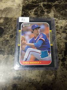 lot 887 image: 1986 Leaf Donruss Greg Maddux Chicago Cubs Rookie Baseball Card