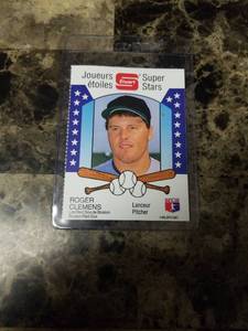 lot 906 image: 1987 Stuart Super Stars Roger Clemens Boston Red Sox Baseball Card