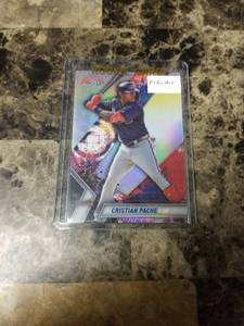 lot 925 image: 2019 Topps Bowmans Best Refractor Cristian Pache Atlanta Braves Rookie Baseball Card