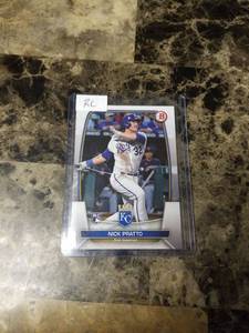 lot 929 image: 2023 Topps Bowman Nick Pratto Kansas City Royals Rookie Baseball Card