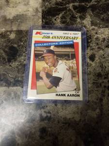 lot 931 image: 1987 Topps Kmart Hank Aaron Milwaukee Braves Baseball Card