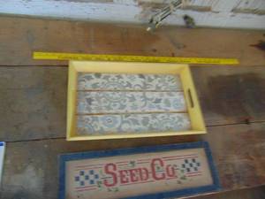 lot 4614 image: Wooden Tray and Craft Sign