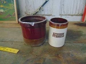 lot 4620 image: Pair of Modern Crock Pieces