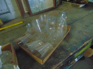 lot 4642 image: Clear Glass - Etched Pitcher and Tumblers