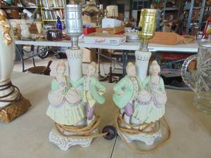 lot 4710 image: Pair of Figured Lamps