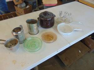 lot 4732 image: Flour Sifters and Colored Glass Pieces