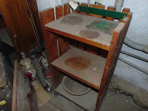 lot 4755 image: Antique walnut shelf unit