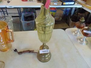 lot 4708 image: Metal Based Glass Lamp