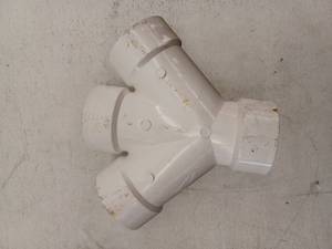 lot 13907 image: 4 in. PVC DWV 45-Degree All Hub Double Wye