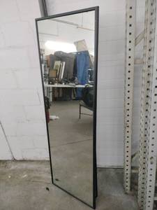 lot 20674 image: black-framed vertical full-body floor mirror