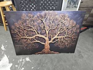 lot 20900 image: Tree of Life Metal Wall Art Painting