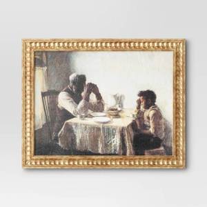 lot 20902 image: 20 x 16 The Thankful Poor by Henry Ossawa Tanner Vintage Framed Wall Cotton Canvas Gold - Threshold