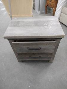 lot 20910 image: Gambrel Nightstand 2 Drawers Manslou Oak