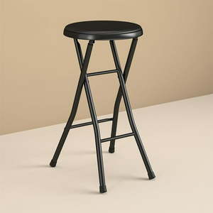 lot 20930 image: Mainstays Folding Metal Stool  Black
