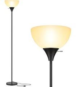 lot 20951 image: Mainstays 71 black torchiere floor lamp