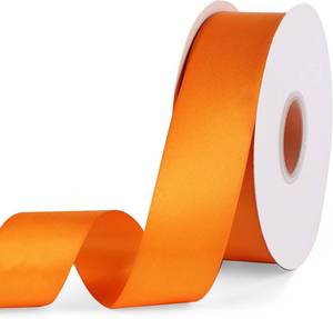 lot 7292 image: LOT OF TWO - YBLANDEG Satin Ribbon Solid Color Orange 1-12 inches X 50 Yards,Double Faced Polyester Fabric Ribbon for Gifts Wrapping, Wedding, Party, Hair, Crafts, Bows, DIY Decor Ornaments