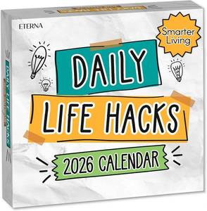 lot 7323 image: 2026 Daily Life Hacks Desktop Calendar  Day To Day Tear Off Calendar with 365 Interesting Hacks & Facts for Everyday of the Year, Fun Box Calendar Gift For Men or Women, Christmas Stocking Stuffer Gift for Home or Office