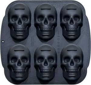 lot 7354 image: JETKONG 6 Cavity Skull Cake Pan and Silicone Skull Cakelet Mold