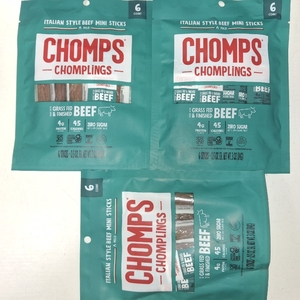 lot 7366 image: 3 Packs CHOMPLINGS Italian-Style Beef Sticks - 6ct0.5oz