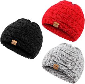lot 7374 image: REDESS Baby Kids Winter Warm Hats, Infant Toddler Children Beanie Knit Cap Girls Boys