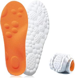 lot 7385 image: 2026 New Steppers Insoles for Men & Women,4D Cloud Massage Memory Foam Insoles with Arch Support Comfortable and Breathable (Orange, Men 8  Women 9)