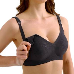 lot 7386 image: Double Couple Comfort Nursing Bras for Breastfeeding Sleeping Maternity Bra Seamless V Neck Wireless Bra with Extenders Size 2XL