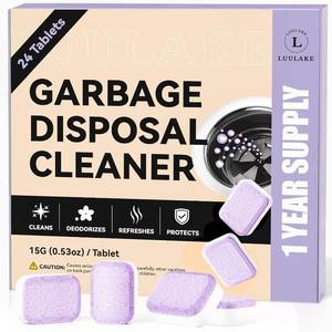 lot 7432 image: Garbage Disposal Cleaner Deodorizer Tablets - 24 Pack Powerful XL Sink Disposal Cleaner Foaming Tablet, Lavender Foam Garburator Disposer Freshener, Natural Kitchen Drain Cleaning Care, 1 Year Supply