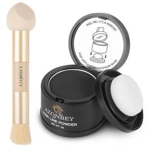 lot 7441 image: Root Touch Up Sets,Hairline Powder for Women Cover Up- Hairline Concealer for Thin and Thinning Hair, Water & Sweat Resistant,Contain Azonbey Makeup Brush (Black, Med-Makeup Brush)