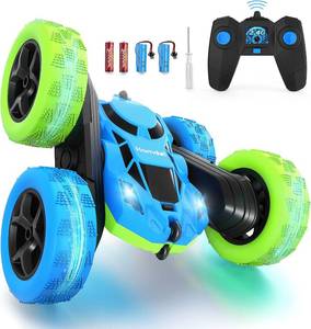 lot 7456 image: Hamdol Remote Control Car for Kids, 360  Rotating Double-Sided RC Car with LED Headlights, 4WD 2.4GHz Electric Rechargeable Toy Vehicle for Boys and Girls, Perfect Birthday