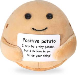 lot 7464 image: Positive Cute Potato Plush Toys, 3.5 Emotional Inspirational Support Potato Plush with Positive Card, Funny Stuffed Animal Birthday Gifts for Women Men Her Friends Coworkers Colleges Graduation