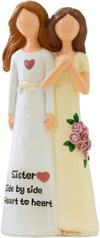lot 64081 image: Resin Sister Figurine Statue, 6 Hand-Painted Friendship Sculpture for Best Friends, Sisters, Women   Unique Gift for Birthday, Christmas, Elegant Home Decor Keepsake with Best Wishes Card