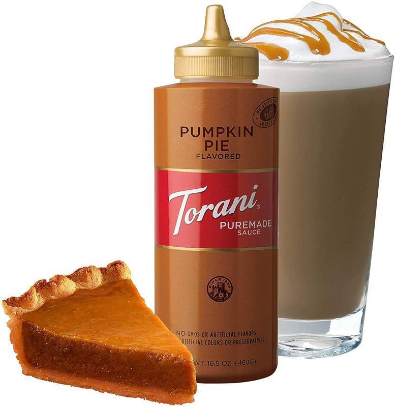 lot 3613 image: Torani Puremade Sauce, Pumpkin Pie, Squeeze Bottle, 16.5 Ounces - FOUR BOTTLES