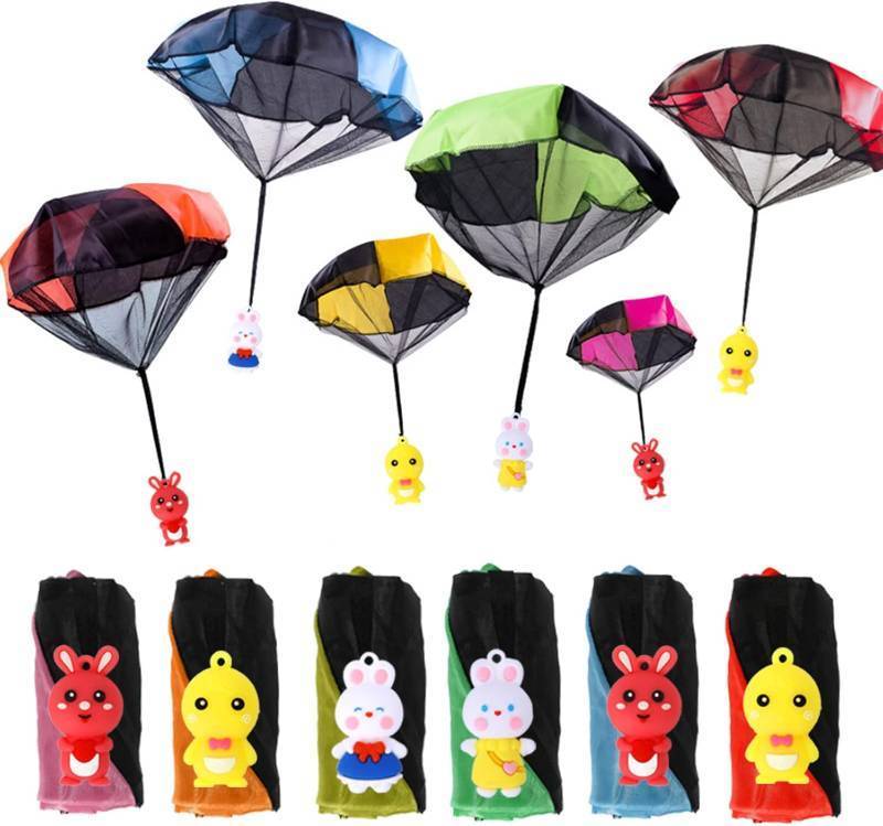 lot 4030 image: 2 Packs VOMAOK 6 Pack Parachute Toy Outdoor Hand Throw Flying Toys for Kids Boys Girls Easter Basket Stuffers Gifts