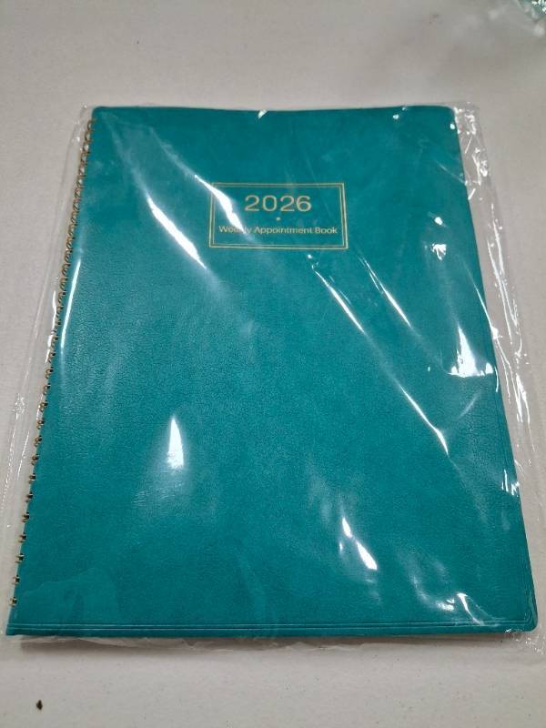 lot 4521 image: Weekly Appointment Book &amp Planner 2026 - Large 2026-2027 Daily Hourly Planner, Jul. 2026 - Jun. 2027, 8.5 x 11, Appointment Book with 15-Minute Interval, Thick Paper, Pocket, Turquoise