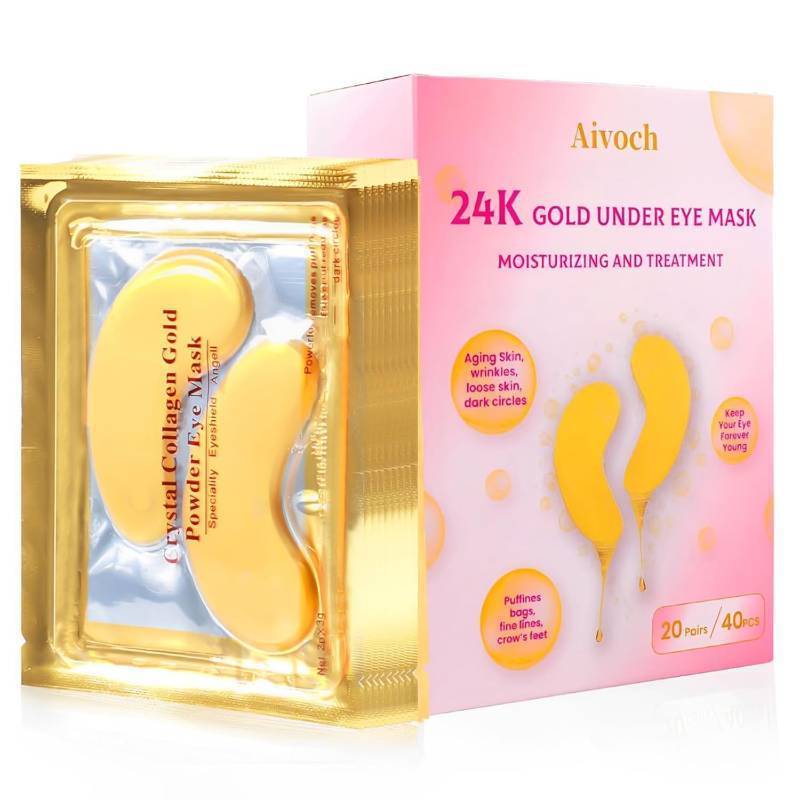 lot 3615 image: 20Pairs40Pcs 24K Gold Eye Patches, Collagen Eye Masks for Dark Circles and Eye Bags, Smooth Wrinkles & Puffy Eyes, Moisturizing Skin, Skincare Eye Treatment, Beauty & Personal Care