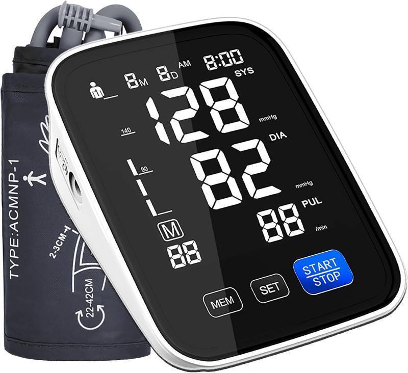 lot 3589 image: Automatic Upper Arm Blood Pressure Monitor, Dual User 2x90 Memories Digital Blood Pressure Machine with (8.5-16.5) Cuff Size, BP Monitor with 4AAA Batteries & DC Cable