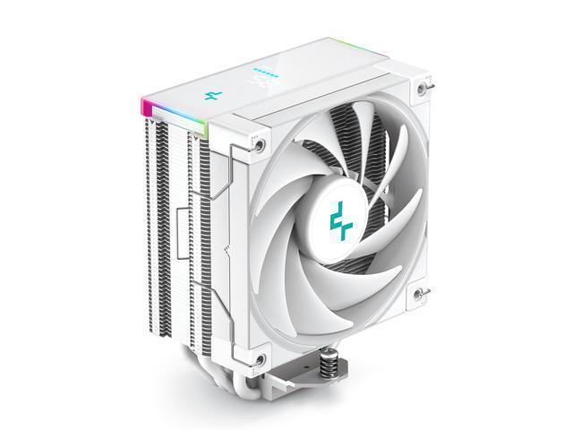 lot 238 image: DeepCool AK400 DIGITAL WH Air Cooler, Single Tower, Real-Time CPU Status Screen, 4 Copper Heat Pipes, 220W Heat Dissipation, All White Design
